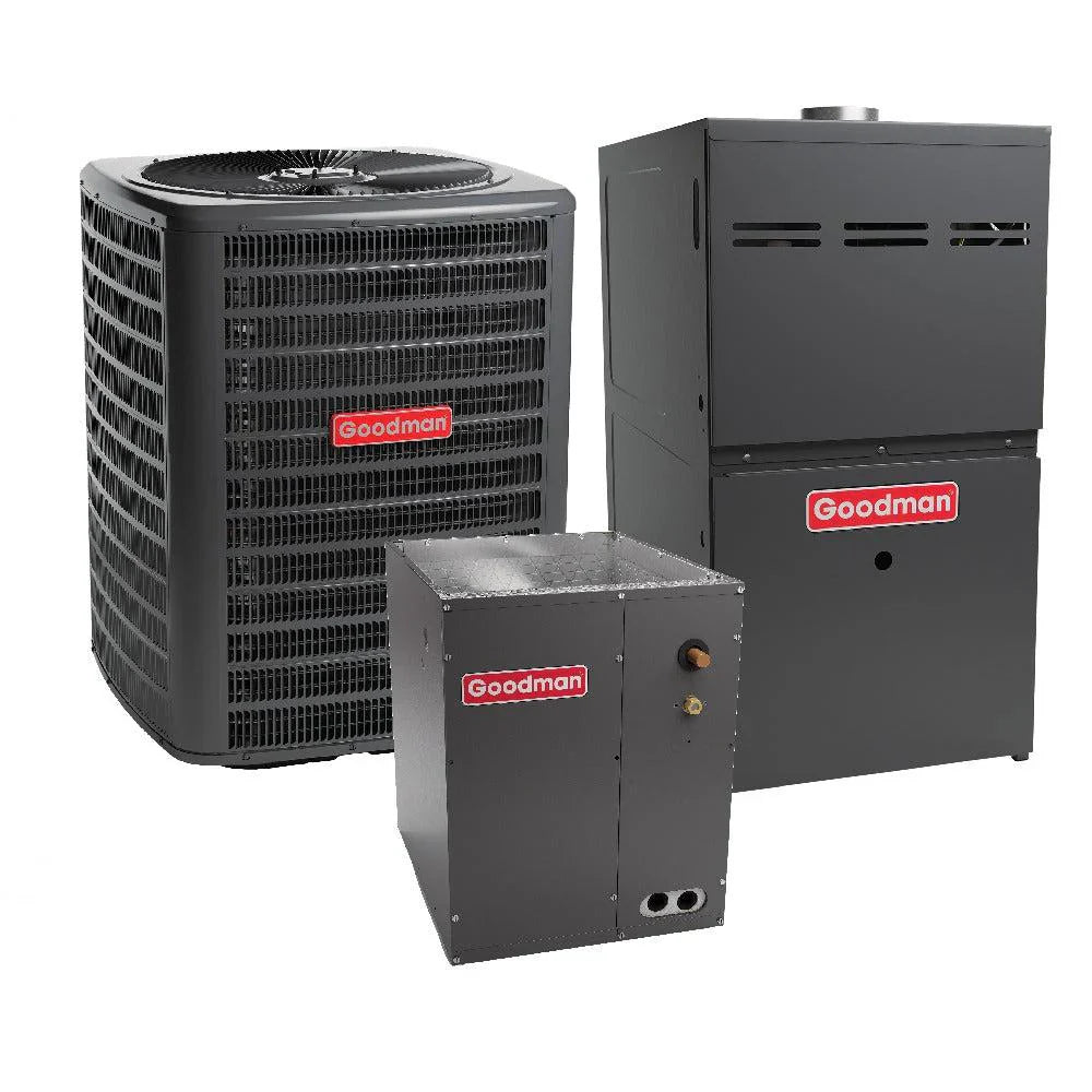 1.5 Ton Goodman 13.8 SEER2 R32 GLXS3BN1810 GD9S800403AN CAPFA2422B3 - acunitsforless.comAir Conditioner & Furnace Systems