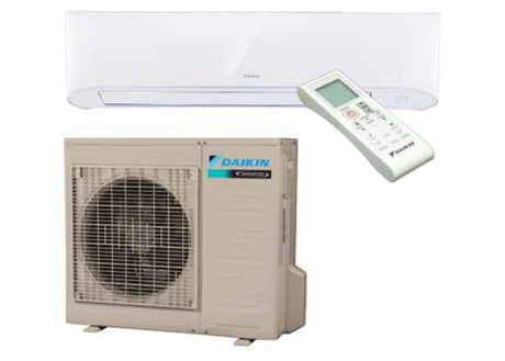 DAIKIN 0.75 TON EMURA SINGLE ZONE MINI SPLIT SILVER HEAT PUMP DUCTLESS RX09WMVJU9/FTXR09WVJUS9 - acunitsforless.comMini Split Heat Pump System