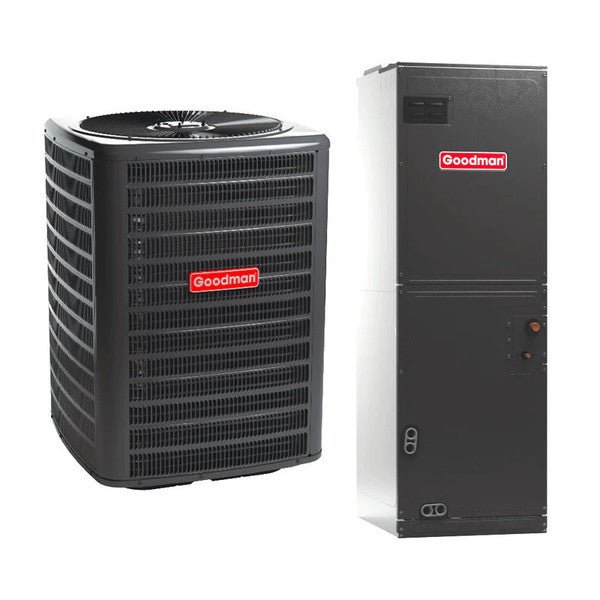 Goodman 1.5 Ton Full Heat Pump System 14.3 SEER2 5KW 17" Wide R - 32, GLZS4BA1810, AMST24BU13, HKTSN05X1 - acunitsforless.comSplit Heat Pump System