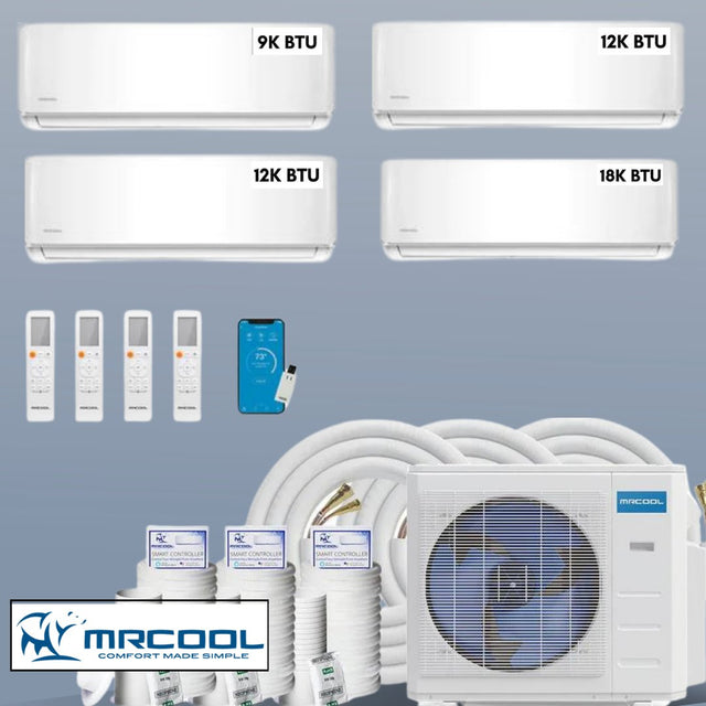 MRCOOL DIY Mini Split 51,000 BTU 4 Zone Ductless Air Conditioner and Heat Pump DIY - B - 448HP09121218 - acunitsforless.comMini Split