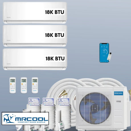 MRCOOL DIY Mini Split 54,000 BTU 3 Zone Ductless Air Conditioner and Heat Pump DIY - B - 348HP181818 - acunitsforless.comMini Split