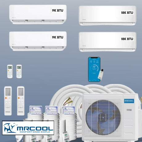 MRCOOL DIY Mini Split 54,000 BTU 4 Zone Ductless Air Conditioner and Heat Pump DIY - B - 448HP09091818 - acunitsforless.comMini Split