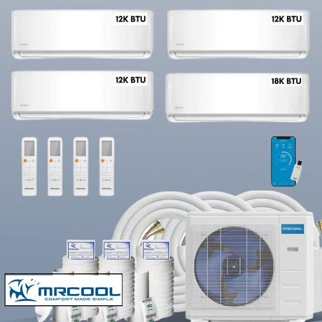 MRCOOL DIY Mini Split 54,000 BTU 4 Zone Ductless Air Conditioner and Heat Pump DIY - B - 448HP12121218 - acunitsforless.comMini Split