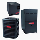 Goodman 1.5 Ton 14.5 SEER 80% 60,000 BTU Gas Furnace and Air Conditioner System Upflow GM9S800603AN CAPTA1818A4 GSXN401810 - AC units for less