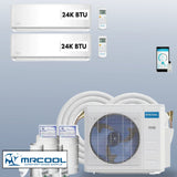 MRCOOL DIY Mini Split 48,000 BTU 2 Zone Ductless Air Conditioner and Heat Pump DIY-B-248HP2424 - AC units for less